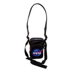 Balenciaga Nasa Logo Phone Holder Crossbody Bag Black Recycled